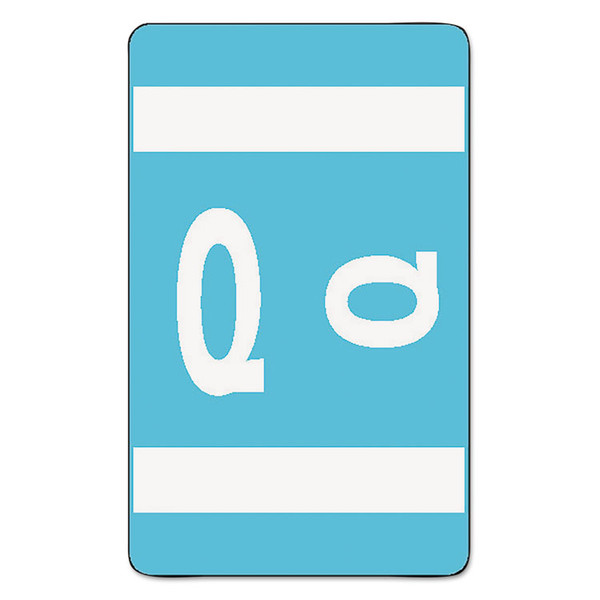 AlphaZ Color-Coded Second Letter Alphabetical Labels, Q, 1 x 1.63, Light Blue, 10/Sheet, 10 Sheets/Pack [SKU: SMD67187]