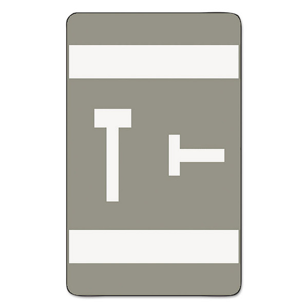 AlphaZ Color-Coded Second Letter Alphabetical Labels, T, 1 x 1.63, Gray, 10/Sheet, 10 Sheets/Pack [SKU: SMD67190]