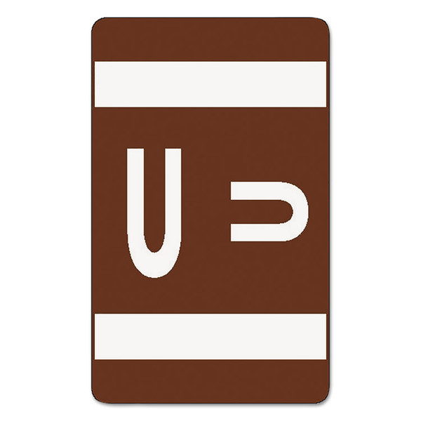 AlphaZ Color-Coded Second Letter Alphabetical Labels, U, 1 x 1.63, Dark Brown, 10/Sheet, 10 Sheets/Pack [SKU: SMD67191]