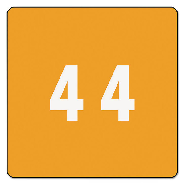 Numerical End Tab File Folder Labels, 4, 1.5 x 1.5, Orange, 250/Roll [SKU: SMD67424]
