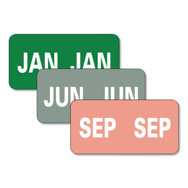 Monthly End Tab File Folder Labels, JAN-DEC, 0.5 x 1, Assorted, 25/Sheet, 120 Sheets/Box [SKU: SMD67450]