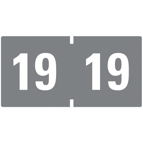 Yearly End Tab File Folder Labels, 19, 0.75 x 1.5, Gray, 500/Roll [SKU: SMD68319]