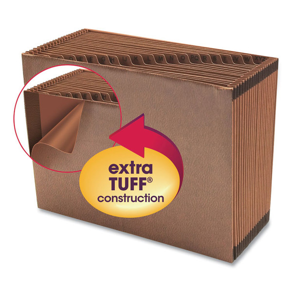 TUFF Expanding Open-Top Stadium File, 21 Sections, 1/21-Cut Tabs, Letter Size, Redrope [SKU: SMD70425]