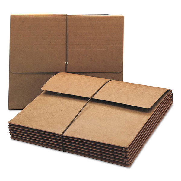 Extra-Wide Expanding Wallets with Elastic Cord, 5.25" Expansion, 1 Section, Elastic Cord Closure, Letter Size, Redrope [SKU: SMD71186]