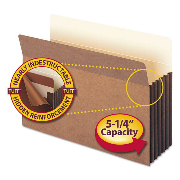 Redrope TUFF Pocket Drop-Front File Pockets with Fully Lined Gussets, 5.25" Expansion, Legal Size, Redrope, 10/Box [SKU: SMD74390]