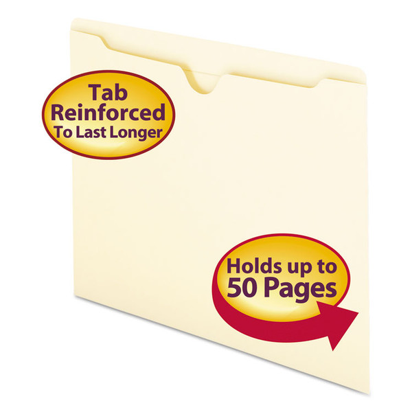 Manila File Jackets, 2-Ply Straight Tab, Letter Size, Manila, 100/Box [SKU: SMD75500]