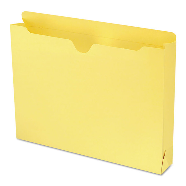 Colored File Jackets with Reinforced Double-Ply Tab, Straight Tab, Letter Size, Yellow, 50/Box [SKU: SMD75571]