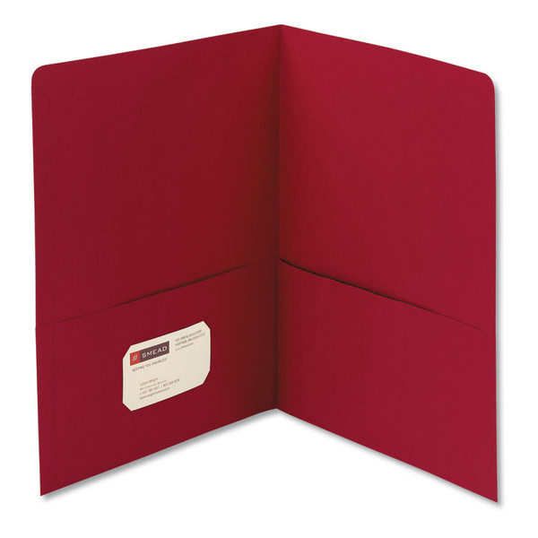 Two-Pocket Folder, Textured Paper, 100-Sheet Capacity, 11 x 8.5, Red, 25/Box [SKU: SMD87859]