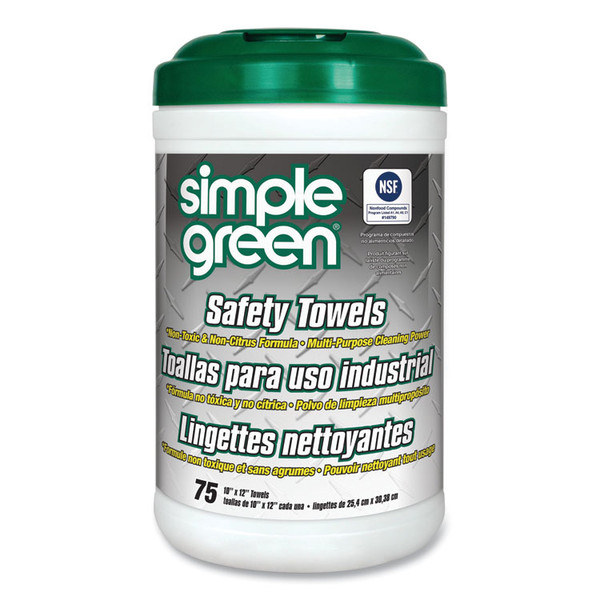 Safety Towels, 10 x 11.75, White, Unscented, 75/Canister [SKU: SMP13351]
