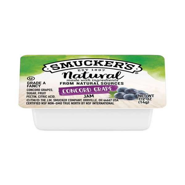 Smuckers 1/2 Ounce Natural Jam, 0.5 oz Container, Concord Grape, 200/Carton [SKU: SMU8202]