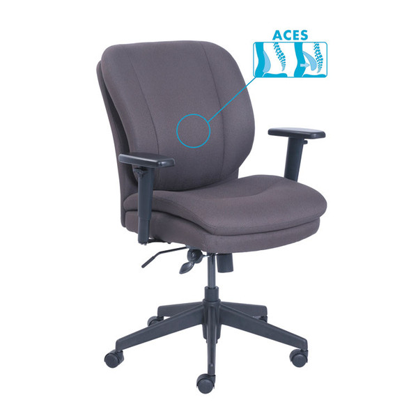Cosset Ergonomic Task Chair, Supports Up to 275 lb, 19.5" to 22.5" Seat Height, Gray Seat/Back, Black Base [SKU: SRJ48967B]