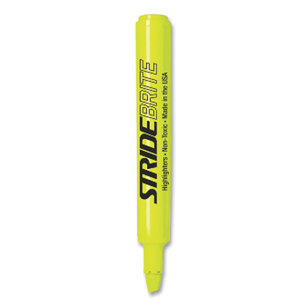 StrideBrite Tank Highlighter, Fluorescent Yellow Ink, Chisel Tip, Yellow Barrel, 12/Box [SKU: STW42005]