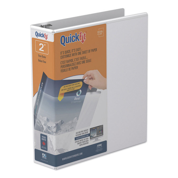 QuickFit D-Ring View Binder, 3 Rings, 2" Capacity, 11 x 8.5, White [SKU: STW87030]