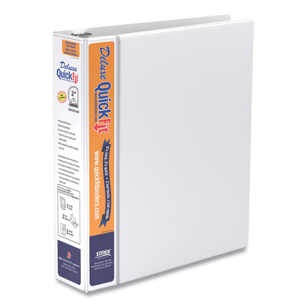 QuickFit PRO Deluxe Heavy Duty Storage D-Ring View Binder, 3 Rings, 2" Capacity, 11 x 8.5, White [SKU: STW89030]