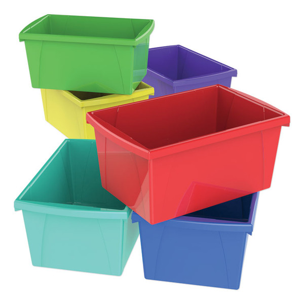 Storage Bins, 5.5 gal, 10.63" x 15.63" x 8", Randomly Assorted Colors [SKU: STX61515U06C]