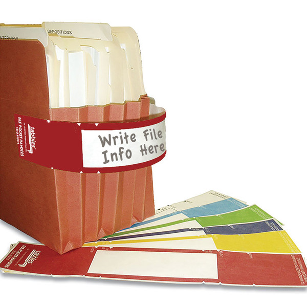 File Pocket Handles, 9.63 x 2, Red/White, 4/Sheet, 12 Sheets/Pack [SKU: TAB68805]