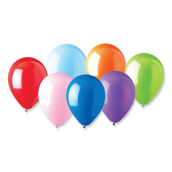 Balloons, 12", Helium Quality Latex, Assorted Colors, 100/Pack, 20 Packs/Carton [SKU: TBL916100]
