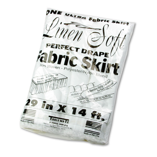 Table Set Linen-Like Table Skirting, Polyester, 29" x 14 ft, White [SKU: TBLLS2914WH]