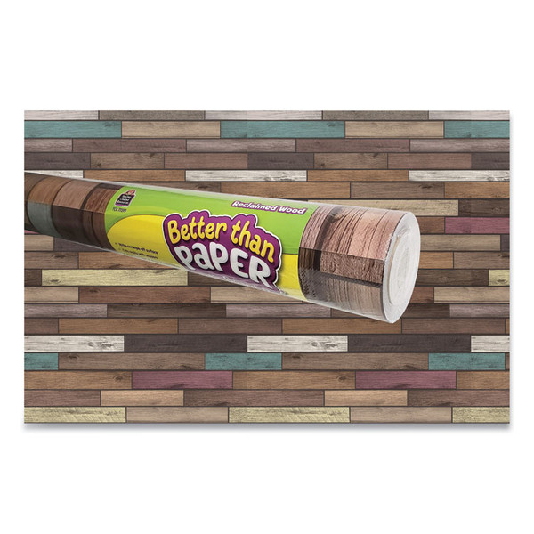 Better Than Paper Bulletin Board Roll, 4 ft x 12 ft, Reclaimed Wood [SKU: TCR77399]