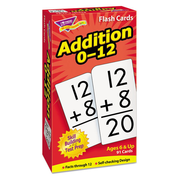 Skill Drill Flash Cards, Addition, 3 x 6, Black and White, 91/Pack [SKU: TEPT53101]