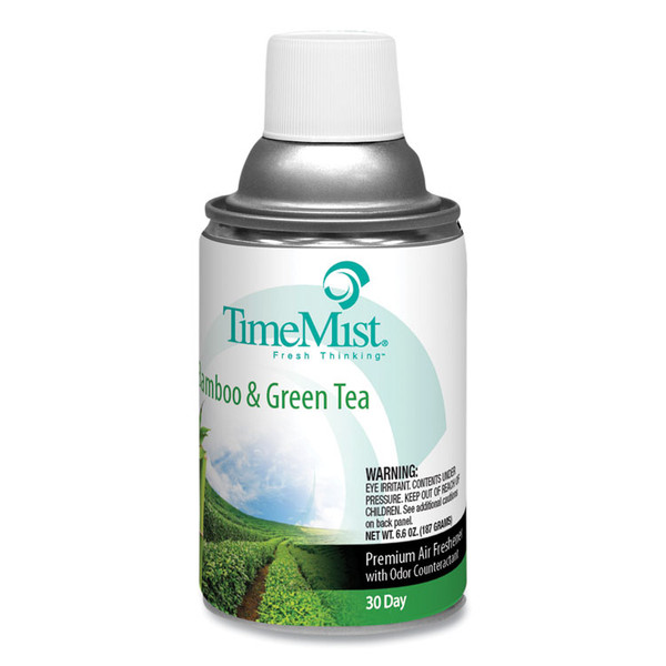 Premium Metered Air Freshener Refill, Bamboo and Green Tea 6.6 oz Aerosol Spray, 12/Carton [SKU: TMS1047606]