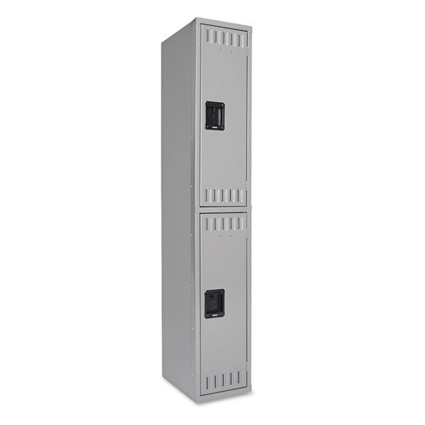 Double Tier Locker, Single Stack, 12w x 18d x 72h, Medium Gray [SKU: TNNDTS121836AMG]