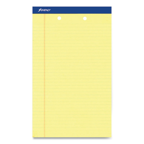 Perforated Writing Pads, Wide/Legal Rule, 50 Canary-Yellow 8.5 x 14 Sheets, Dozen [SKU: TOP20233]
