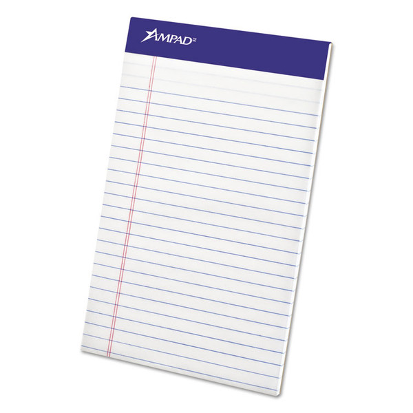 Perforated Writing Pads, Narrow Rule, 50 White 5 x 8 Sheets, Dozen [SKU: TOP20304]