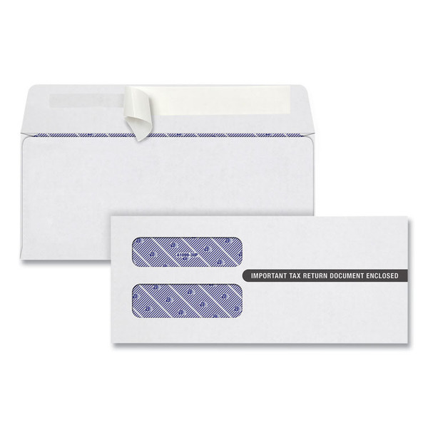 1099 Double Window Envelope, Commercial Flap, Self-Adhesive Closure, 3.75 x 8.75, White, 24/Pack [SKU: TOP2222PS3]
