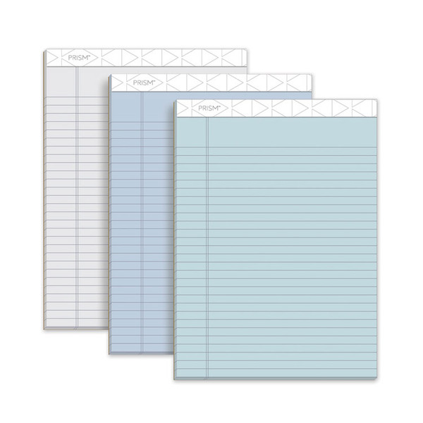 Prism + Colored Writing Pads, Wide/Legal Rule, 50 Assorted Pastel-Color 8.5 x 11.75 Sheets, 6/Pack [SKU: TOP63116]