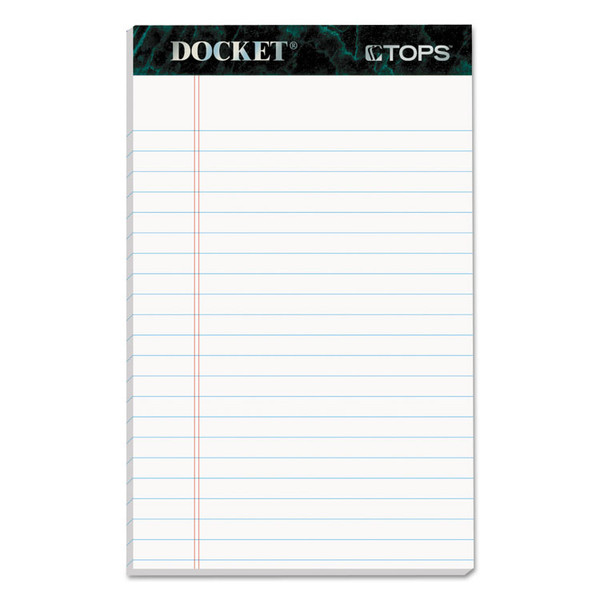 Docket Ruled Perforated Pads, Narrow Rule, 50 White 5 x 8 Sheets, 12/Pack [SKU: TOP63360]