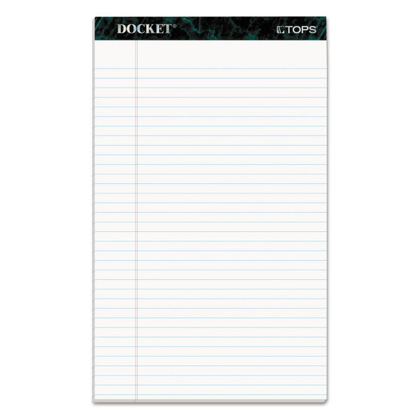 Docket Ruled Perforated Pads, Wide/Legal Rule, 50 White 8.5 x 14 Sheets, 12/Pack [SKU: TOP63590]