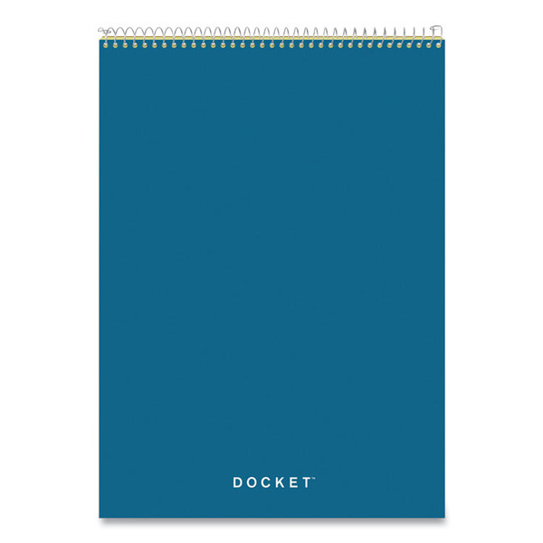Docket Ruled Wirebound Pad with Cover, Wide/Legal Rule, Blue Cover, 70 Canary-Yellow 8.5 x 11.75 Sheets [SKU: TOP63621]