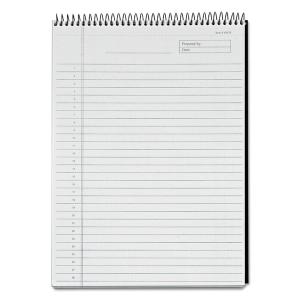 Docket Diamond Top-Wire Ruled Planning Pad, Wide/Legal Rule, Black Cover, 60 White 8.5 x 11.75 Sheets [SKU: TOP63978]