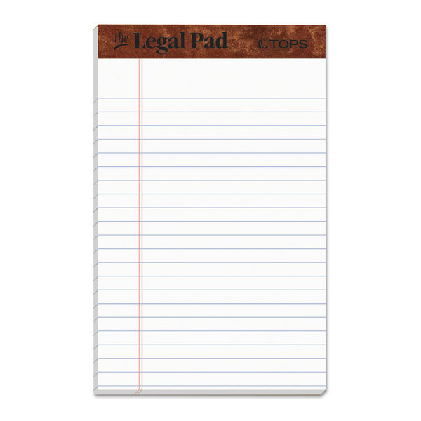 The Legal Pad" Ruled Perforated Pads, Narrow Rule, 50 White 5 x 8 Sheets, Dozen [SKU: TOP7500]