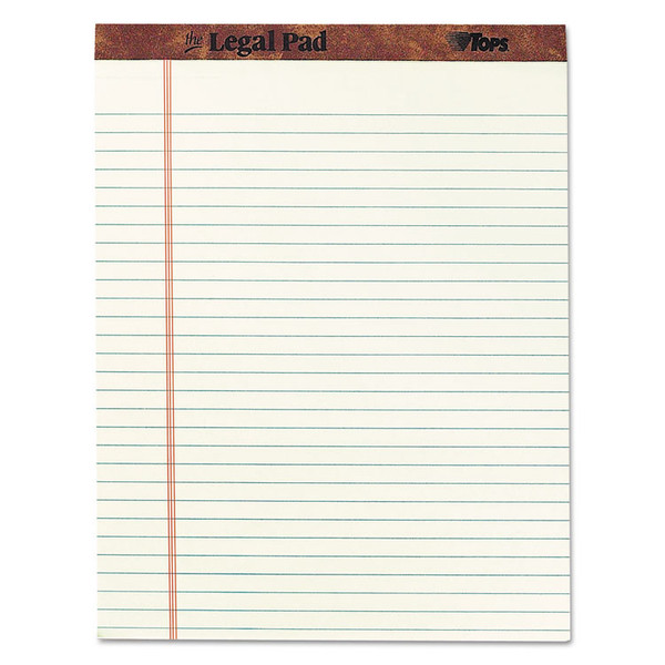 The Legal Pad" Ruled Perforated Pads, Wide/Legal Rule, 50 Green-Tint 8.5 x 11.75 Sheets, Dozen [SKU: TOP7534]