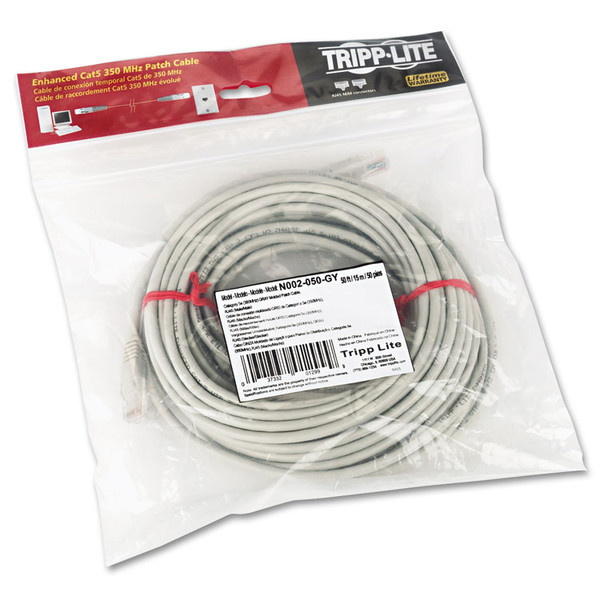 CAT5e 350 MHz Molded Patch Cable, 50 ft, Gray [SKU: TRPN002050GY]