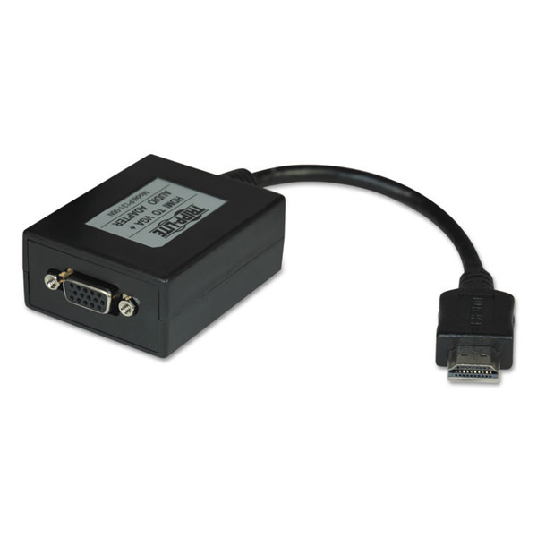 HDMI to VGA with Audio Converter Cable, 6", Black [SKU: TRPP13106N]
