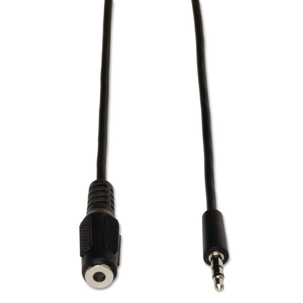 3.5mm Mini Stereo Audio Extension Cable for Speakers and Headphones (M/F), 6 ft, Black [SKU: TRPP311006]