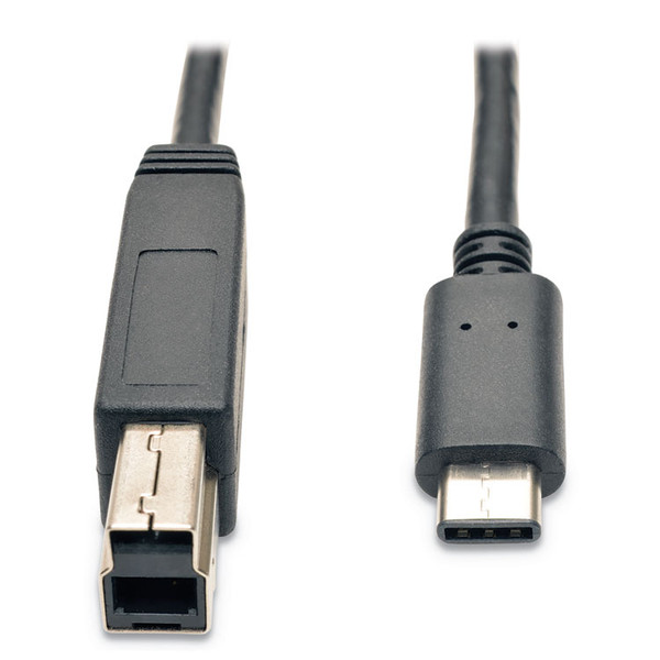 USB 3.1 Gen 1 (5 Gbps) Cable, USB Type-C (USB-C) to USB 3.0 Type-B (M/M), 3 ft, Black [SKU: TRPU422003]
