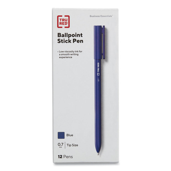Ballpoint Pen, Stick, Fine 0.7 mm, Blue Ink, Blue Barrel, Dozen [SKU: TUD24326830]