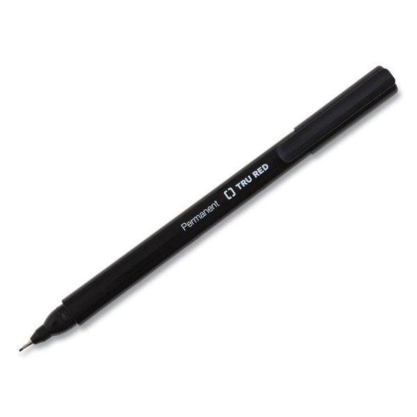 Permanent Marker, Pen-Style, Extra-Fine Needle Tip, Black, Dozen [SKU: TUD24376646]