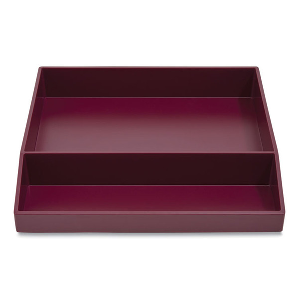 Divided Stackable Plastic Tray, 2 Compartments, 9.44 x 9.84 x 1.77, Purple [SKU: TUD24380380]