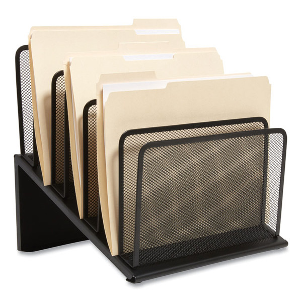 Wire Mesh Incline Sorter, Open Design, 7 Sections, Letter-Size, 11.41 x 11.41 x 11.02, Matte Black [SKU: TUD24402458]