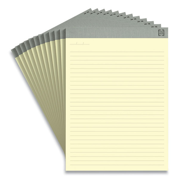 Notepads, Wide/Legal Rule, 50 Canary-Yellow 8.5 x 11.75 Sheets, 12/Pack [SKU: TUD24419922]