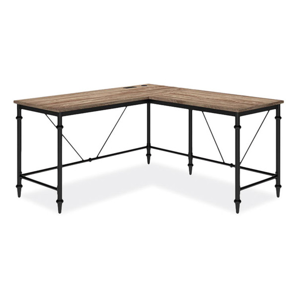 Breslyn L-Shaped Desk with Integrated Power Management, 59.5" x 59.5" x 30.25", Natural Hickory/Black [SKU: TVFSPLSBRLDTV]
