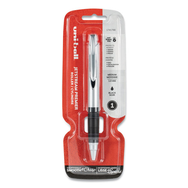 Jetstream Premier Roller Ball Pen, Retractable, Bold 1 mm, Black Ink, Silver Barrel [SKU: UBC1741766]