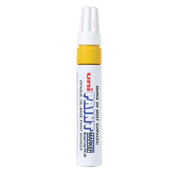 Permanent Marker, Broad Chisel Tip, Yellow [SKU: UBC63735]