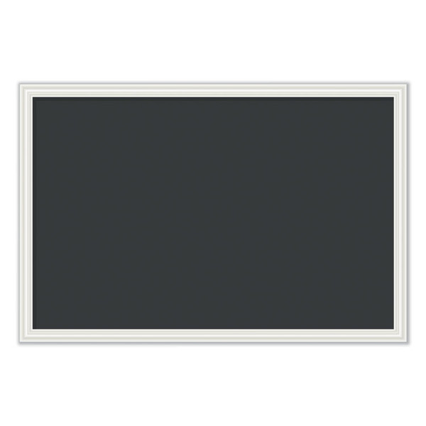 Magnetic Chalkboard with Decor Frame, 30 x 20, Black Surface/White Frame [SKU: UBR2073U0001]