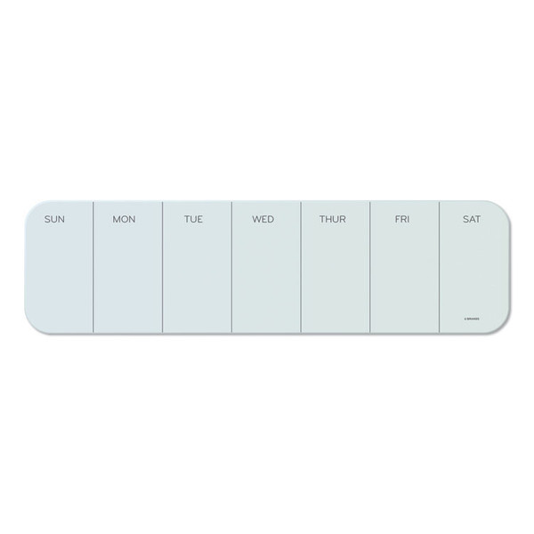 Cubicle Glass Dry Erase Undated One Week Calendar Board, 20 x 5.5, White [SKU: UBR3688U0001]